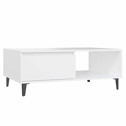 Soffbord vit 90x60x35 cm konstruerat trä