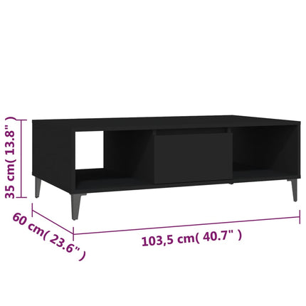 Soffbord svart 103,5x60x35 cm konstruerat trä