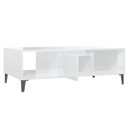 Soffbord vit högglans 103,5x60x35 cm konstruerat trä