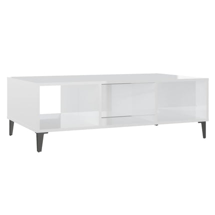 Soffbord vit högglans 103,5x60x35 cm konstruerat trä