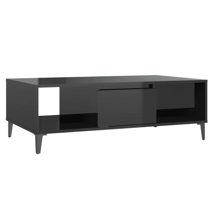 Soffbord svart högglans 103,5x60x35 cm konstruerat trä