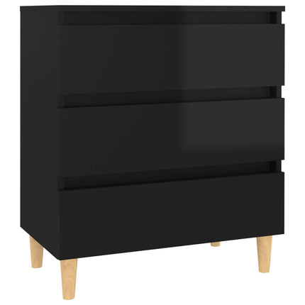 Skänk svart högglans 60x35x69 cm konstruerat trä