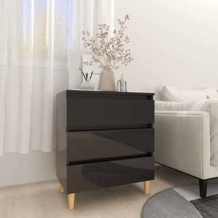 Skänk svart högglans 60x35x69 cm konstruerat trä
