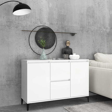 Skänk vit 102x35x70 cm konstruerat trä