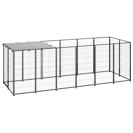 Hundgård svart 330x110x110 cm stål