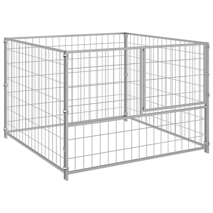 Hundgård silver 100x100x70 cm stål