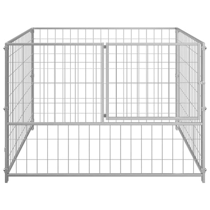 Hundgård silver 100x100x70 cm stål