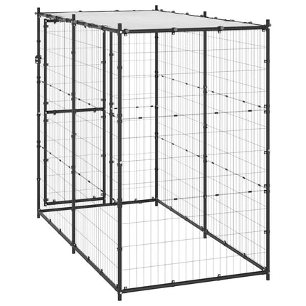 Hundgård för utomhusbruk med tak 110x220x180 cm