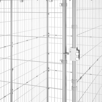 Hundgård för utomhusbruk stål med tak 110x220x180 cm