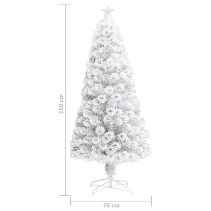 Belyst plastgran vit 150 cm fiberoptik