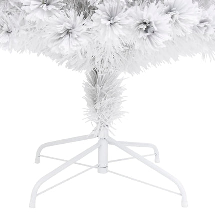 Belyst plastgran vit 210 cm fiberoptik