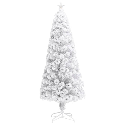 Belyst plastgran vit 240 cm fiberoptik