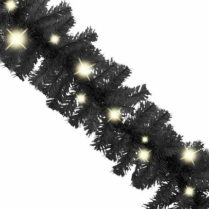 Julgirlang med LED-lampor 10 m svart