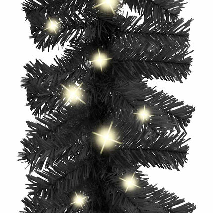Julgirlang med LED-lampor 10 m svart