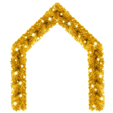 Julgirlang med LED-lampor 5 m guld