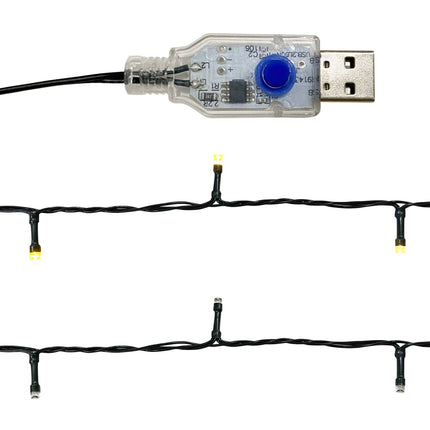 Julgirlang med LED-lampor 5 m guld
