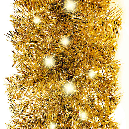 Julgirlang med LED-lampor 10 m guld