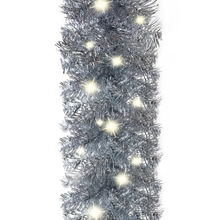 Julgirlang med LED-lampor 20 m silver