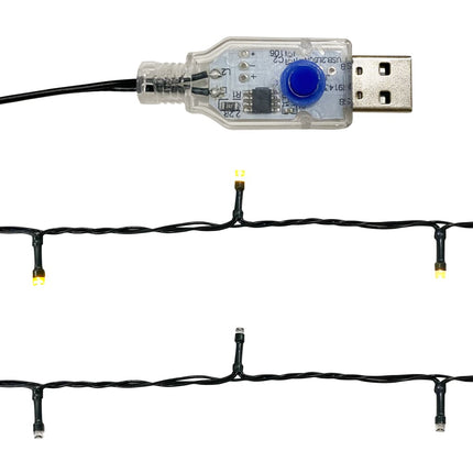 Julgirlang med LED-lampor 20 m silver