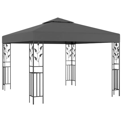 Paviljong med ljusslinga LED 3x3 m antracit