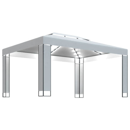 Paviljong med ljusslinga LED vit 3x4 m