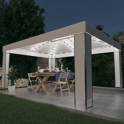 Paviljong med ljusslinga LED vit 3x4 m