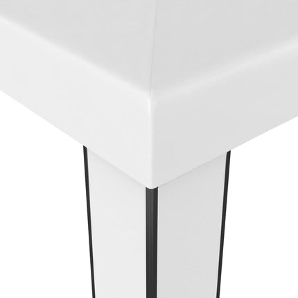 Paviljong med dubbeltak och ljusslinga LED 3x3 m vit