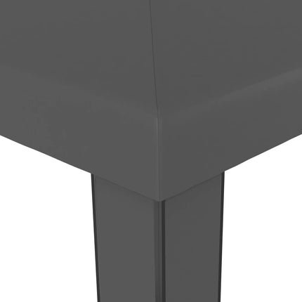 Paviljong med dubbeltak och ljusslinga LED 3x3 m antracit