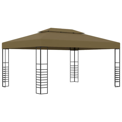 Paviljong med ljusslinga LED 3x4 m taupe