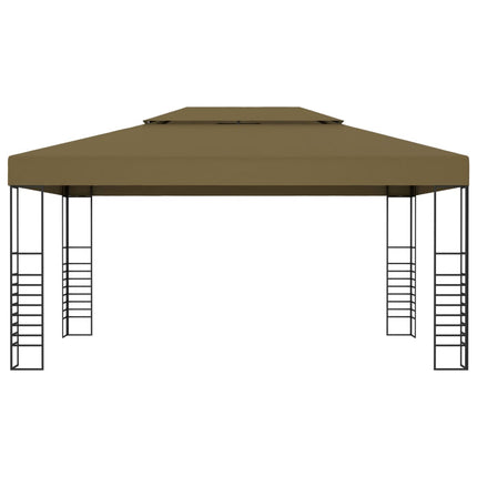 Paviljong med ljusslinga LED 3x4 m taupe