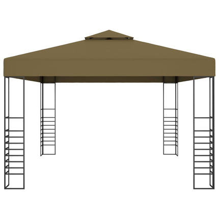 Paviljong med ljusslinga LED 3x4 m taupe