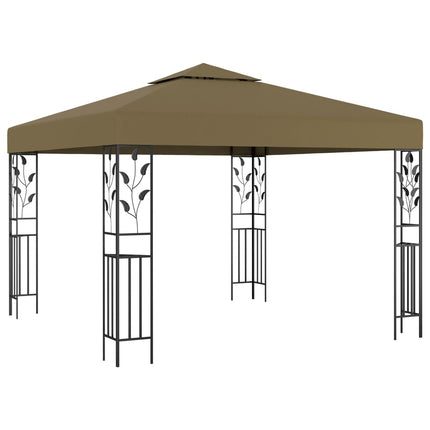 Paviljong med ljusslinga LED 3x3 m taupe