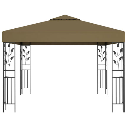 Paviljong med ljusslinga LED 3x3 m taupe
