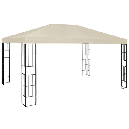Paviljong med ljusslinga LED 3x4 m gräddvit