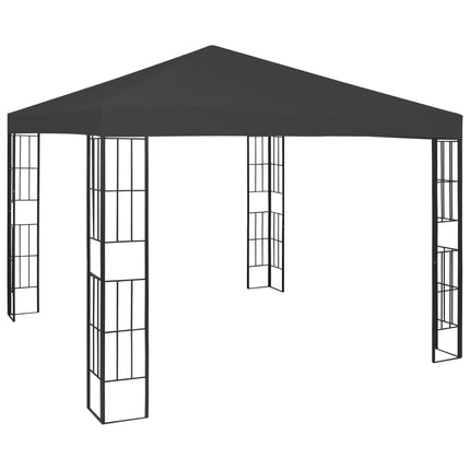 Paviljong med ljusslinga LED 3x3 m antracit
