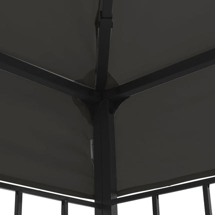 Paviljong med ljusslinga LED 3x3 m antracit