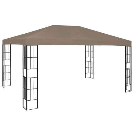 Paviljong med ljusslinga LED 4x3 m taupe