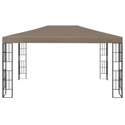 Paviljong med ljusslinga LED 4x3 m taupe