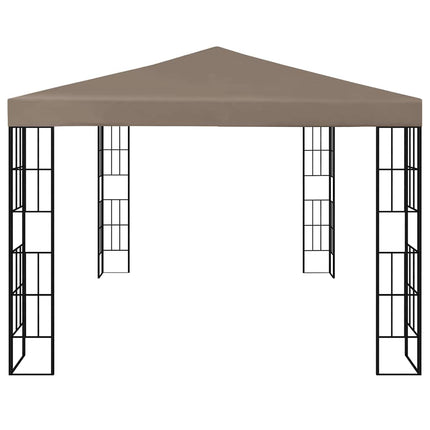 Paviljong med ljusslinga LED 4x3 m taupe