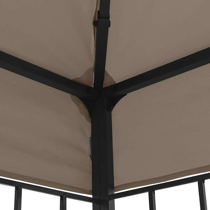 Paviljong med ljusslinga LED 4x3 m taupe