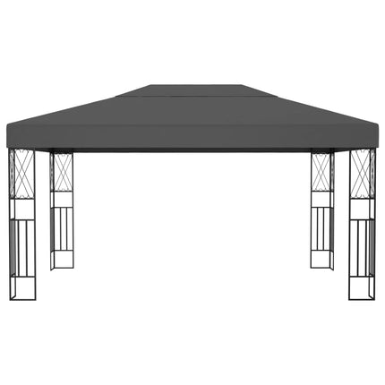Paviljong med ljusslinga LED 3x4 m antracit tyg