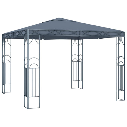 Paviljong med ljusslinga LED 300x300 cm antracit