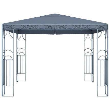 Paviljong med ljusslinga LED 300x300 cm antracit
