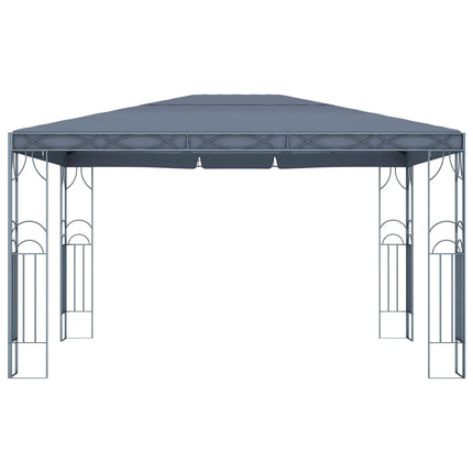Paviljong med ljusslinga LED 400x300 cm antracit