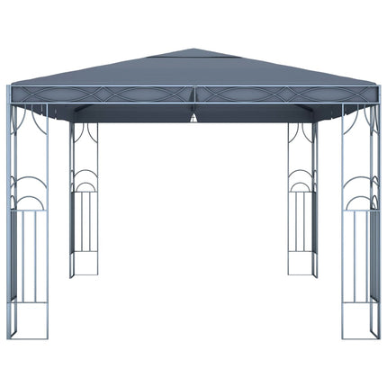 Paviljong med ljusslinga LED 400x300 cm antracit