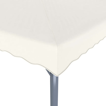 Paviljong med ljusslinga LED 400x300 cm gräddvit aluminium
