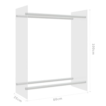 Vedställ genomskinlig 80x35x100 cm härdat glas