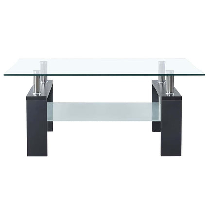 Soffbord grå och transparent 95x55x40 cm härdat glas