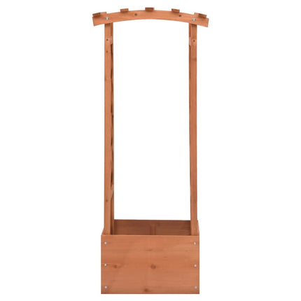 Odlingslåda med spaljébåge 49x39x117 cm granträ