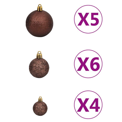 Julgranskulor med spira och 150 LED 60 delar guld och brons